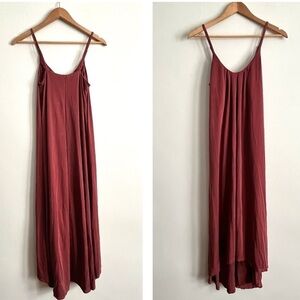 Sigrid Olsen Hi-Low Boho Soft Modal Blend Spaghetti Straps Beachy Maxi Dress